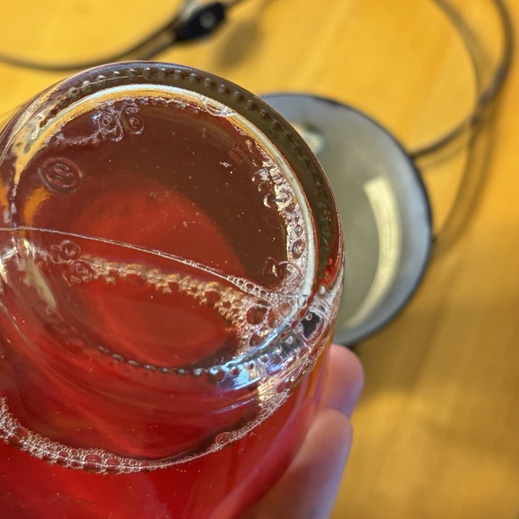 Vintage 90's Midnight Lava Lite Lamp 90's Red Wax Black Stand Lavalite 1997 16.5 - Picture 7 of 14